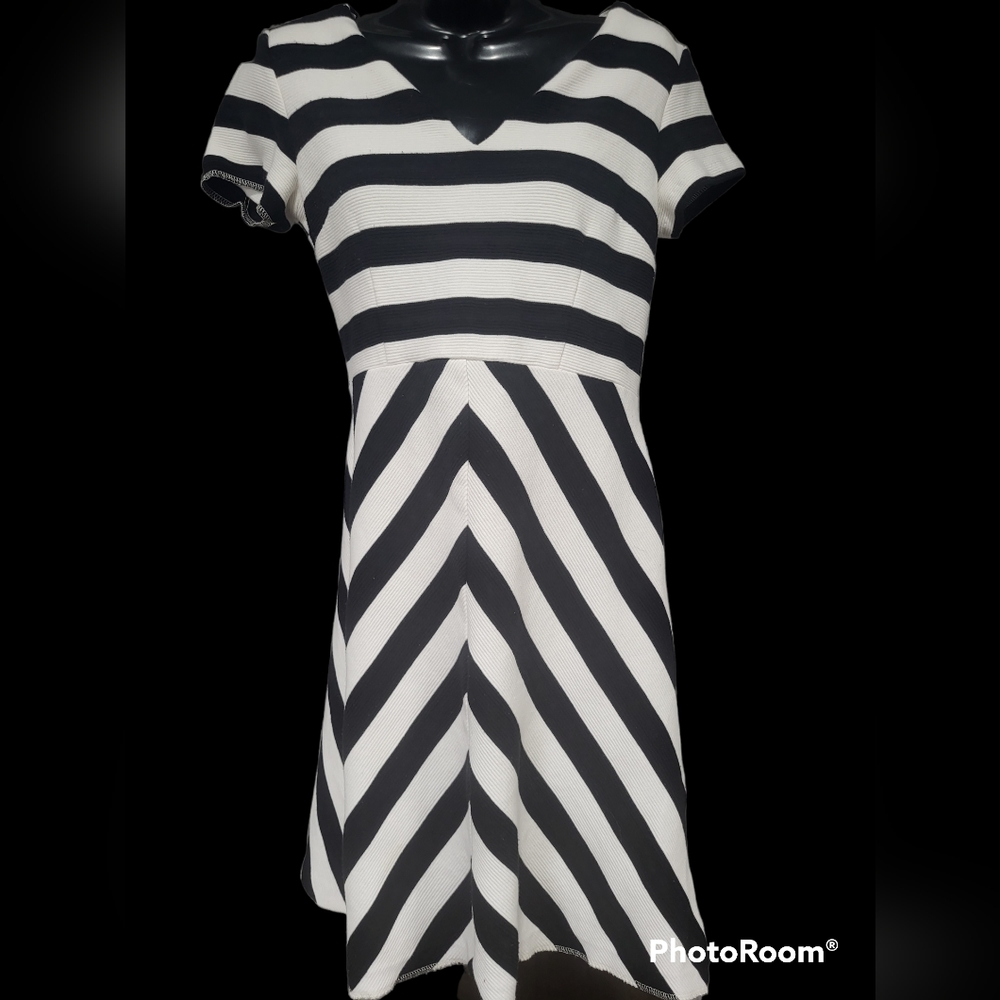 Woman's Ann Taylor black and white combo dress size 2